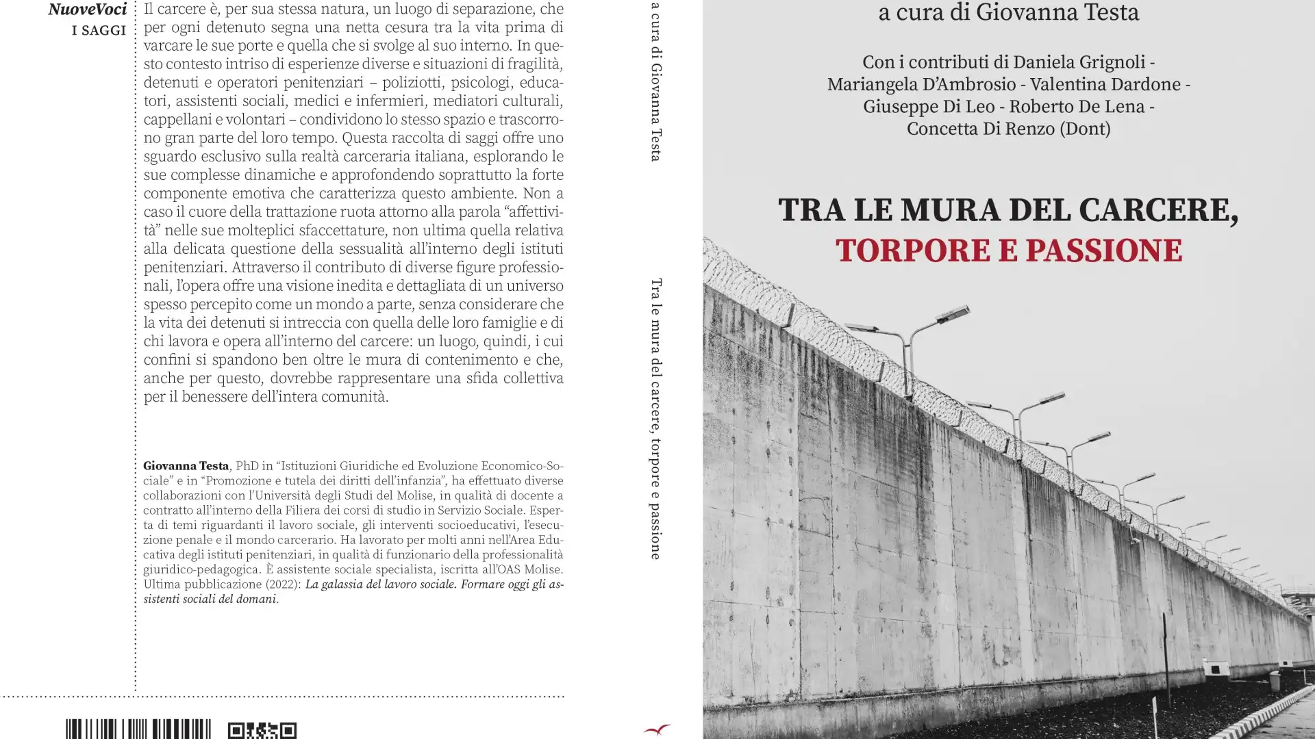 Pubblicato il libro dal titolo “Tra le mura del carcere. Torpore e passione”. La nuova creazione letteraria di Giovanna Testa.